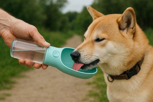 1 Portable Pet Water Bottle Leakproof Outdoor Dog Travel Drink Cup With Foldable Dispenser Bowl For Walking Hiking