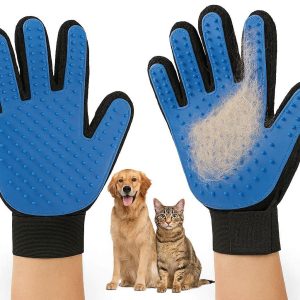 Pet Grooming Gloves Gentle Deshedding Brush Efficient Hair Remover Mit For Long Short Fur Dogs Cats Horses