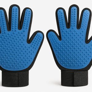 Double Sided Pet Grooming Gloves Silicone Deshedding Brush Efficient Hair Remover Mit For Bathing Massaging Furniture