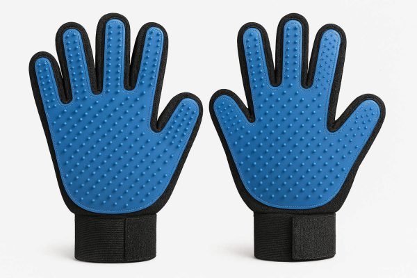 Double Sided Pet Grooming Gloves Silicone Deshedding Brush Efficient Hair Remover Mit For Bathing Massaging Furniture