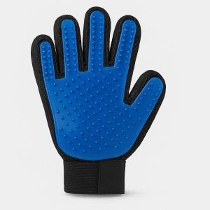 Five Finger Pet Grooming Gloves Enhanced Control Deshedding Brush Hair Remover Mit For Sensitive Hard Reach Areas