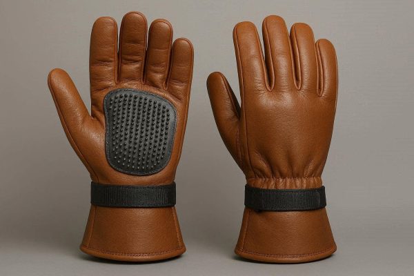 Premium Leather Pet Grooming Gloves Heavy Duty Scratch Resistant Deshedding Brush Safety Mit For Aggressive Animals