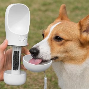 Leakproof Dog Water Bottle Portable Pet Travel Drink Cup Dispenser With Built In Activated Carbon Filter Elements