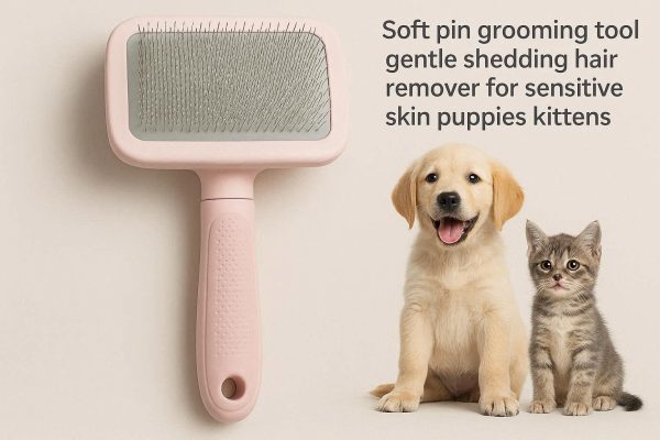 Pet Slicker Brush Soft Pin Grooming Tool Gentle Shedding Hair Remover For Sensitive Skin Puppies Kittens