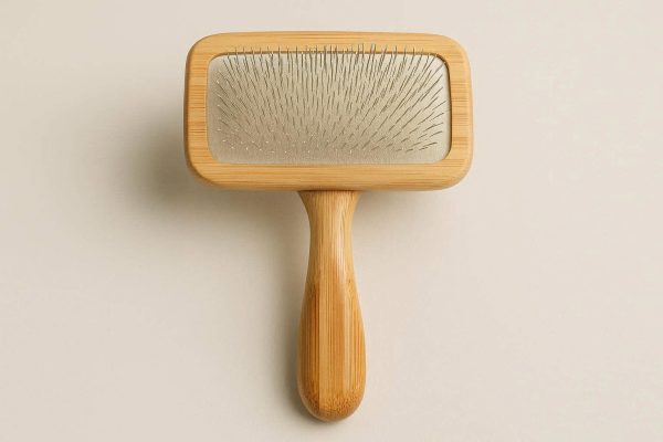 27 Bamboo Handle Pet Slicker Brush Natural Wooden Deshedding Tool Eco Friendly Soft Pins For Small Animals
