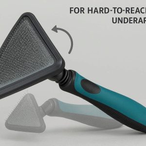Rotatable Triangle Pet Slicker Brush Corner Grooming Tool Flexible Head For Hard Reach Areas Underarms Legs