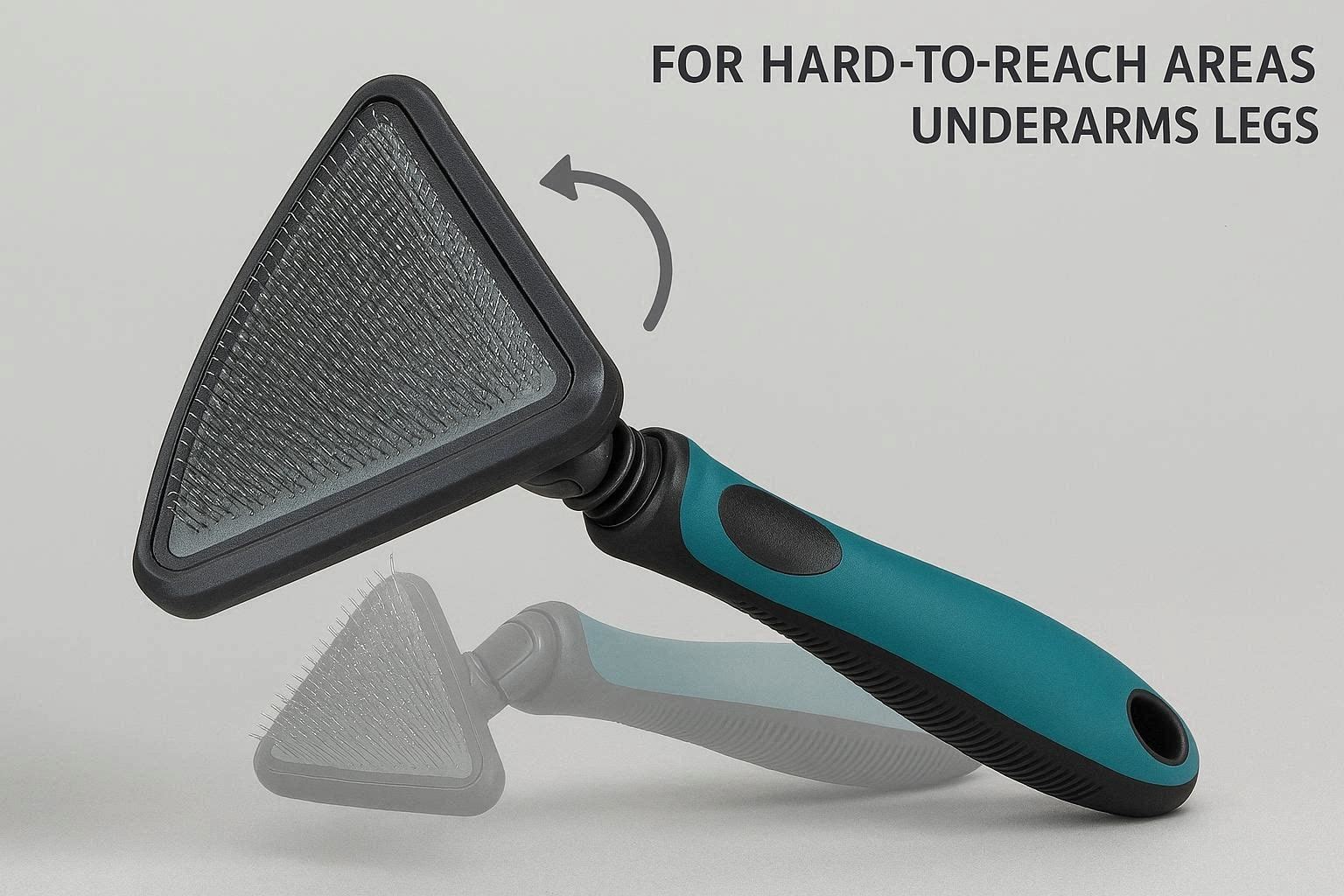 Rotatable Triangle Pet Slicker Brush Corner Grooming Tool Flexible Head For Hard Reach Areas Underarms Legs - Image 1